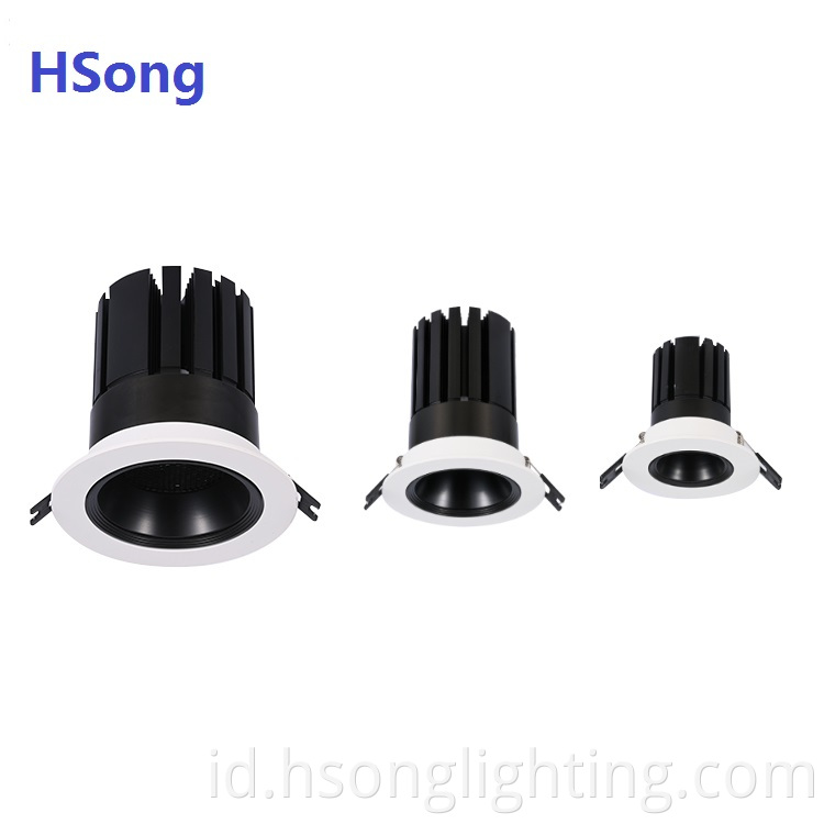 Penjualan panas 12W COB LED Downlight dengan Honeycomb 7W 10W 20W 30W 40W LED COB Reces Sorotan Anti Glare UGR 9